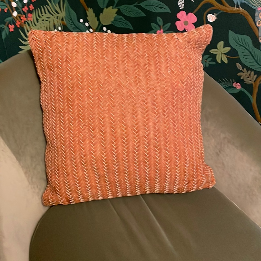 SOLD- Leather pillow cover and insert